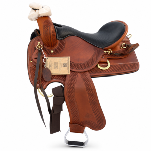 Cognac MARATHON saddle with hand-tooled leather detailing – Pro Classic