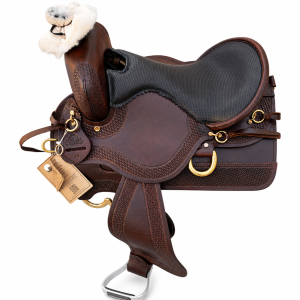Natural brown MARATHON saddle made of American leather – Pro Classic