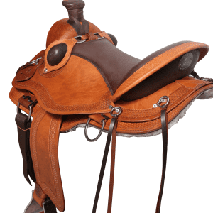 Pro Classic Handmade Western Saddle - Cuir châtaigne et chocolat