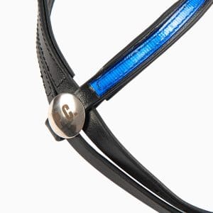 מבט חלופי על Black Biotin Western Bridle with Blue Inlay