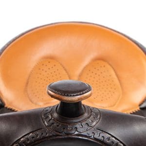 Альтернативный вид Premium Western Saddle with Tooled Leather and Ergonomic Seat – Dark Brown & Tan