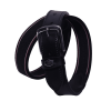 Vue de face de la ceinture Pro Classic en cuir noir avec garniture rouge et blanche
